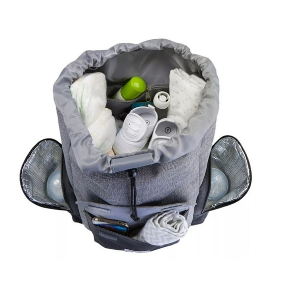 EDDIE BAUER first adventure backpack diaper bag in gray/black - Picture 8 of 8